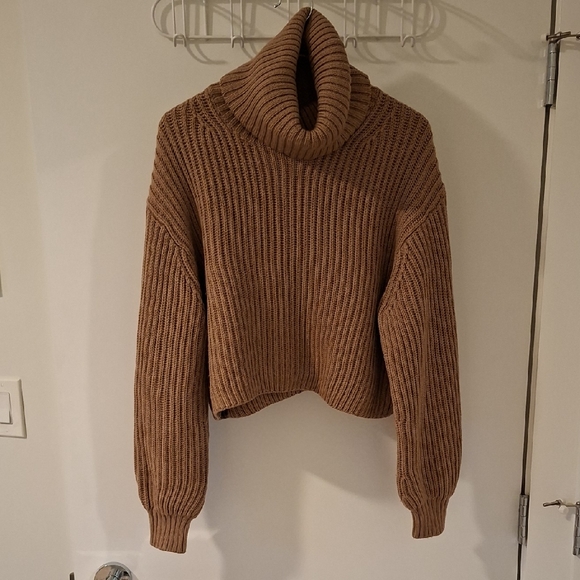 Babaton Women's Tan/Camel Guell Turtleneck Cropped Sweater (Size XS) - Picture 2 of 7